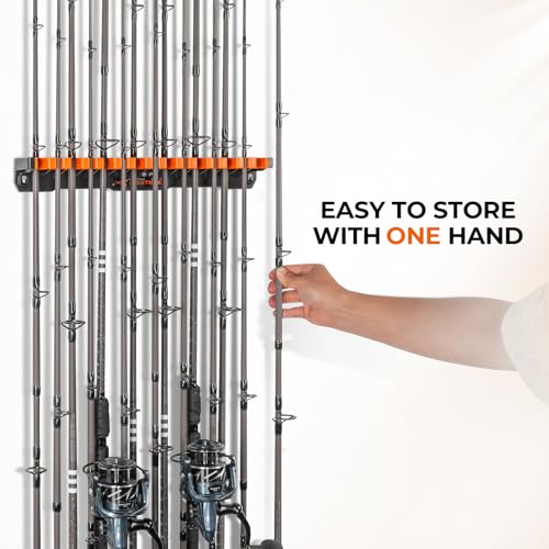 V15 Vertical Fishing Rod Holder (Black - Upgraded - 2 Pack (Store 30 rods))