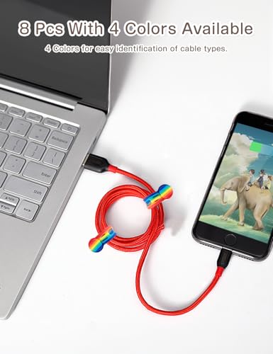 8 Pack Magnetic Cable Tie (M-size / Rainbow Color)