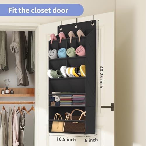 2 Pack Over the Door Shoe Organizers (BLACK / 30+ Pairs)