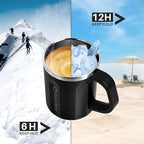 Stainless Steel Coffee Mug with Handle (Black)