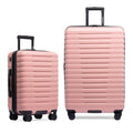 Boren Expandable Hardside Rugged Travel Luggage with 8 Spinner Wheels (2-Piece Set, USB Port in Carry-On / Pink)