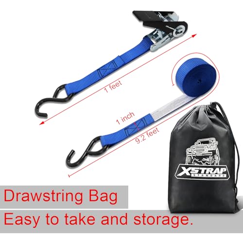 8 Pack Ratchet Tie Down Straps (8PK-1Inch / Blue)