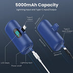 2 Pack] Mini Portable Charger 5000mAh Power Bank (Blue+green)