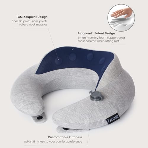 Inflatable Travel Neck Pillow Plane (Leisure Grey / Medium)