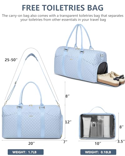 Women Weekender Travel Duffle Bag (06-Light Blue / Large)