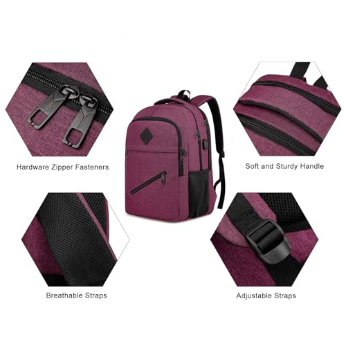 Backpack for Girls Women (Red / 15.6 Inch)