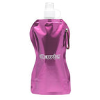USA Merchant Collapsible Reusable Water Bottle with Carabiner Clip Light Weight Leak Proof Foldable Drinking Water Bottle Non Toxic BPA Free (Pink,Purple,Red,Clear)