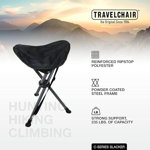 Slacker Tripod Chair for Camping (All Black / C-Series Slacker)