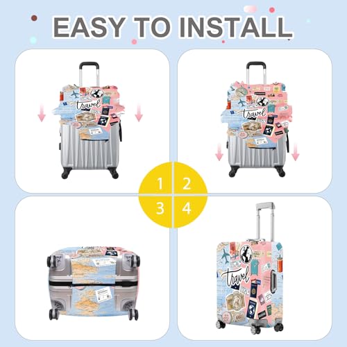 Travel Landmarks Luggage Cover (#133 / XL(fits 32-34Inch suitcase))