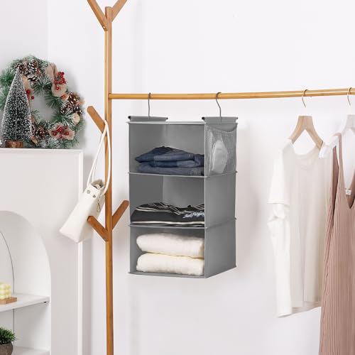 3 Tier Shelf Hanging Closet Organizer (Ashy)