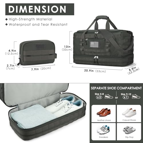 Gym Bag for Men Women (Grey / Medium)
