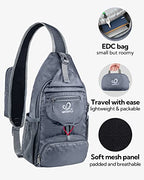 Packable Small Crossbody Sling Backpack Shoulder Chest Bag Daypack for Hiking Traveling Grey (New Grey)