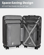 PC+ABS Hardshell Luggage (silver / 3-Piece Set (20/24/28 inch))