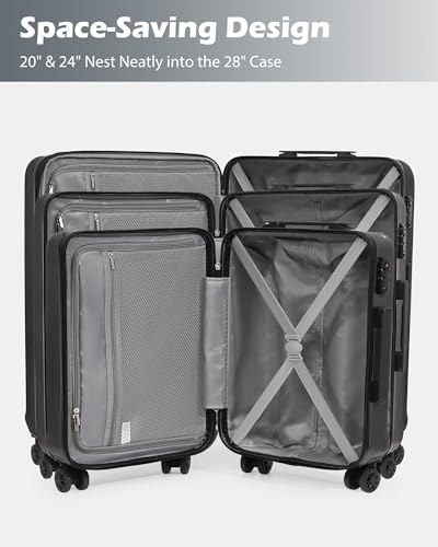 PC+ABS Hardshell Luggage (orange / 3-Piece Set (20/24/28 inch))