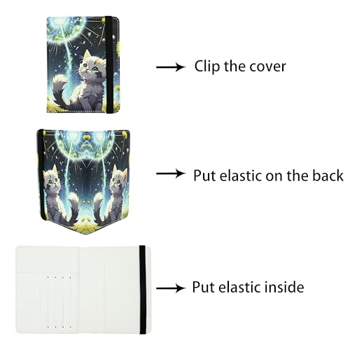 Cute Cat Passport Holder for Women and Men PU Leather Passport Cover for Travel (Cute Cat / One Size)