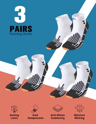 Compression Ankle Running Socks (13-16 / F-white White White)