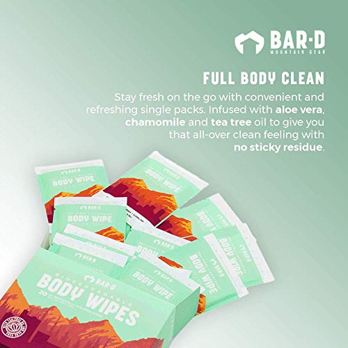 Bar D Cleansing Face & Body Wipes for Women and Men (20 Count (Pack of 1))