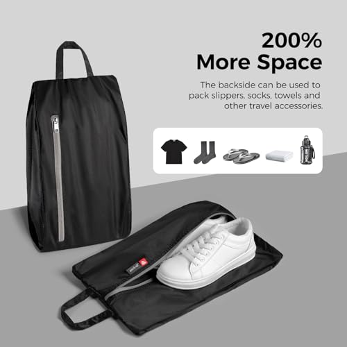 Foldable Shoe Bag for Travel (Black / Foldable-Plus)