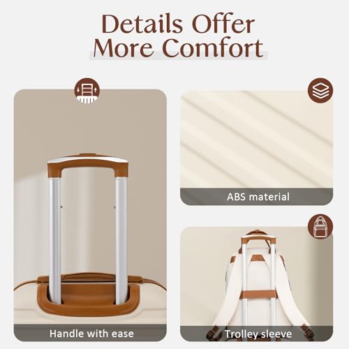 Luggage Set Hardside Suitcase (3 piece set (BP/TB/20) / White)