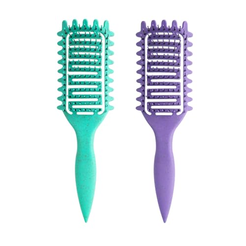 Curl Defining Brush for Curly Hair (1Pc Green Purple)