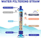 Personal Water Filter Straw Outdoor Portable Filtration Emergency Survival Gear Water Solutions Tactical Gear for Hiking Camping Accessories Travel Hunting Fishing Outing Backpacking (4 Pack)