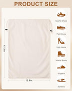 2 Pcs Shoe Bags for Travel (Beige / 17.3"x12.6")