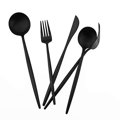 Matte Balck Silverware Set (Service for 1 / Black)