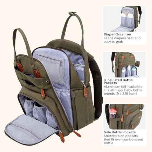 Diaper Bag Backpack (Large / Army Green)