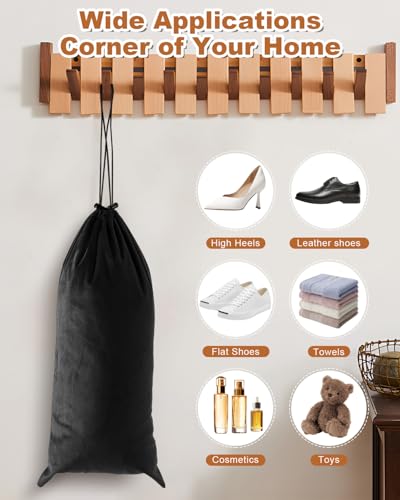 2 Pcs Single Shoe Bags for Travel (Black Beauty / 17.3"x8.6")
