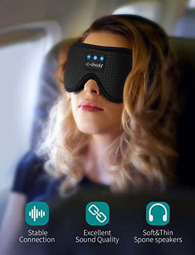 Sleep Mask with Bluetooth Headphones (Elegant Black)