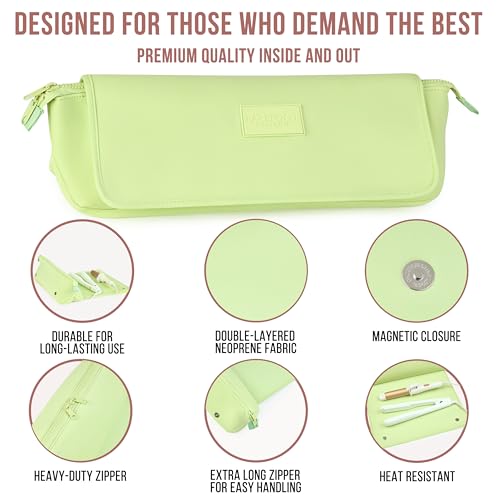Hair Tools Travel Bag and Heat Resistant Mat (Apple Green)