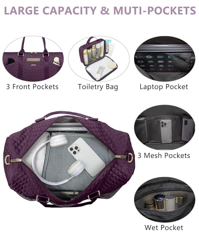 Women Weekender Travel Duffle Bag (03-Purple / Large)