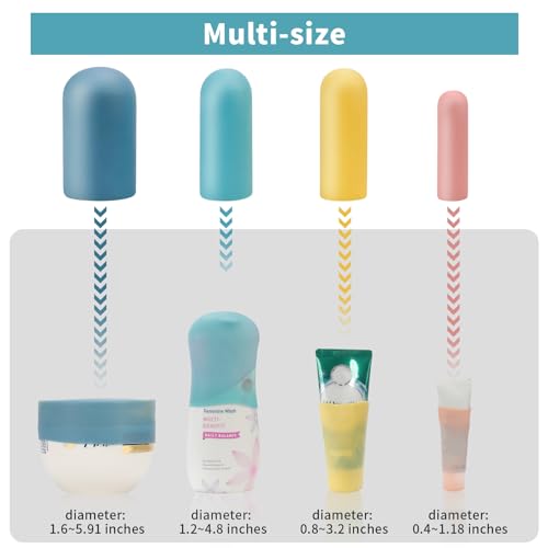 24 Pack Multi Sizes Silicone Bottle Covers Travel Essentials for Women (24 Pack)