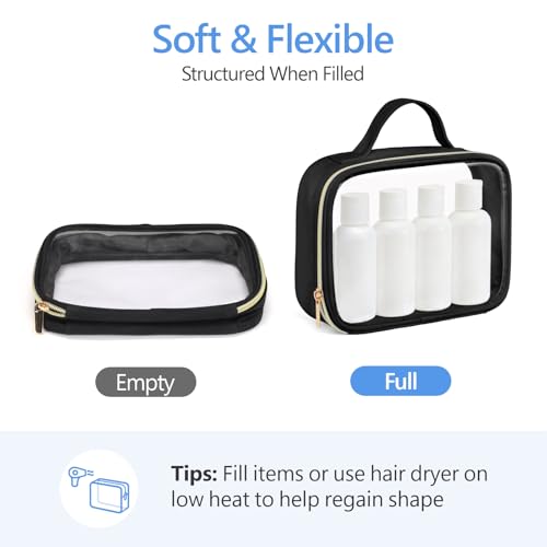 Clear Makeup Bag Travel (05 Black / Full Vacation (Mixed Sizes))