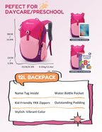 8L 12L Kids Backpack Toddler School Bag Girls Boys 2 (12l-rose Red)