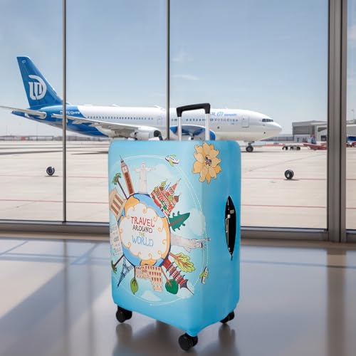 Travel Luggage Cover Suitcase Cover Protector Skins 18 (ocean / L (for 25--28 inch luggage))