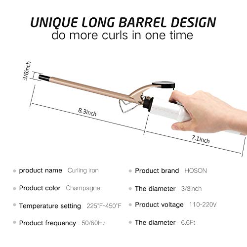 3 8 Inch Small Curling Iron for Short Hair Ceramic Tourmaline (3/8 Inch)