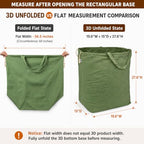 Canvas Laundry Bags with Handles & Rectangular Base (Army Green XL | Rectangular Base / 19.6"Wx15"Depthx27.6"H)