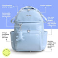 Boss Plus Large Diaper Bag Backpack with 19 Pockets (Teddy Blue)