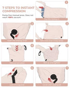 Compression Travel Laundry Bag for Dirty Clothes (Pink / Large)