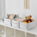 Storage Bins for Shelves (White Color / 3PCS/Medium -13.8Lx9.8Wx6.7H)