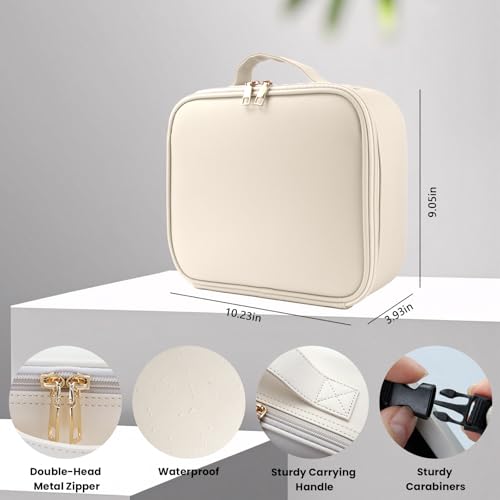 Makeup Bag with Mirror (White / Makeup bag with LED lights)