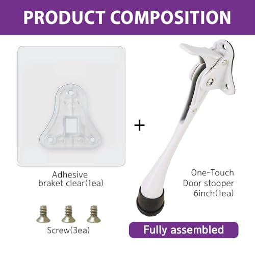 1 Stopper Adhesive Door Stop (White / 6 INCH X 1 PACK)