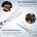9 PCS Hair Cutting Scissors Thinning Shears Kit (Pink / 9 Piece Set)