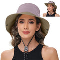 Sun Hats for Women Bucket Hat UV Protection Fishing Hat Wide Brim Safari Hats 2 in 1 Zip (1pack-coffee Pink)
