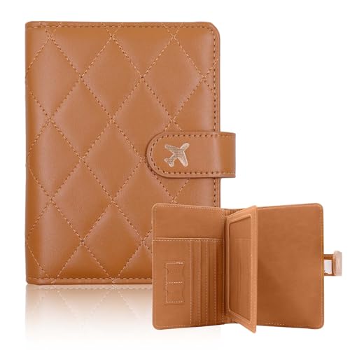 Rfid Passport Holder for Travel women (LG BROWN)