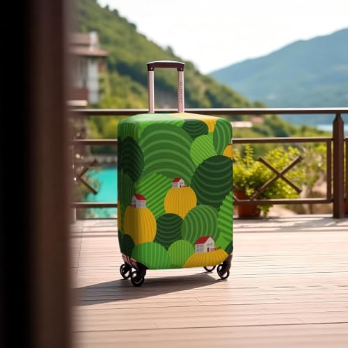 Travel Luggage Cover Suitcase Protector Fits 18 (Green Hills / S)