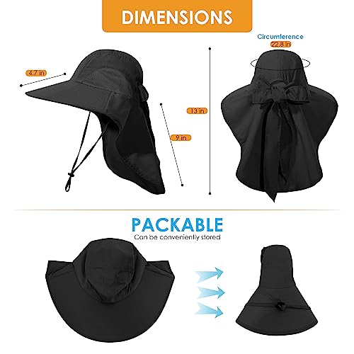 Womens Sun Hat UV Protection (One Size / Black)