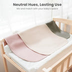 Faux Leather Baby Changing Mat 2 Pack (Blush,Beige / Oval)