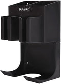 Hair Tool Organizer Wall Mounted, Hair Dryer and Styling Holder with Towel Bar, Bathroom Blow Dryer Holder, Farmhouse Vanity Caddy Storage Stand for Accessories Makeup(Black)